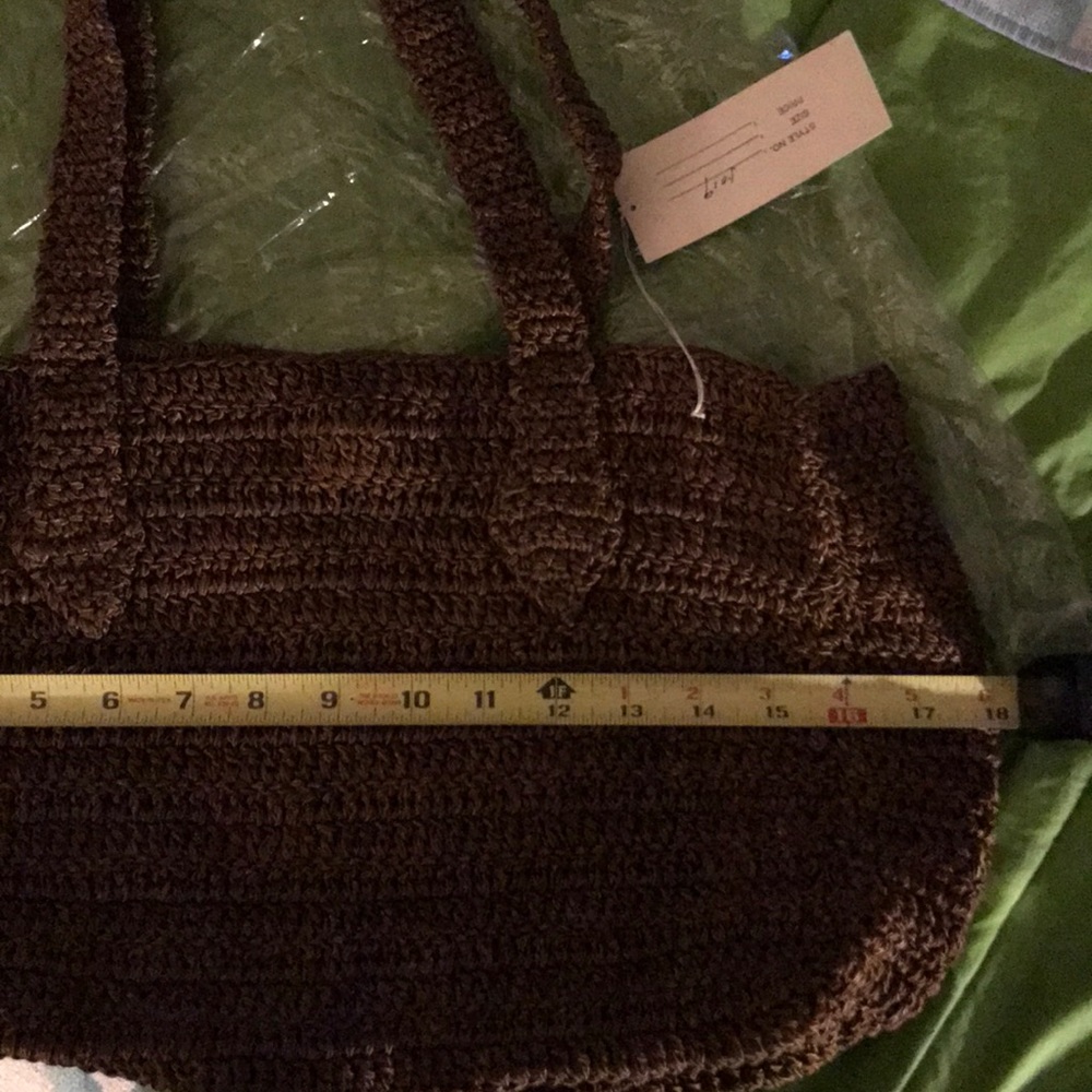 Vintage Y2K crocheted/macrame satchel tote bag. NWT
